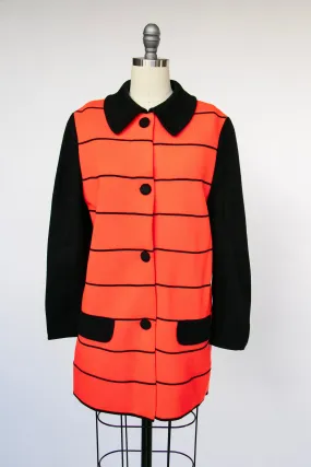 1960s Knit Jacket Striped Mod Cardigan S