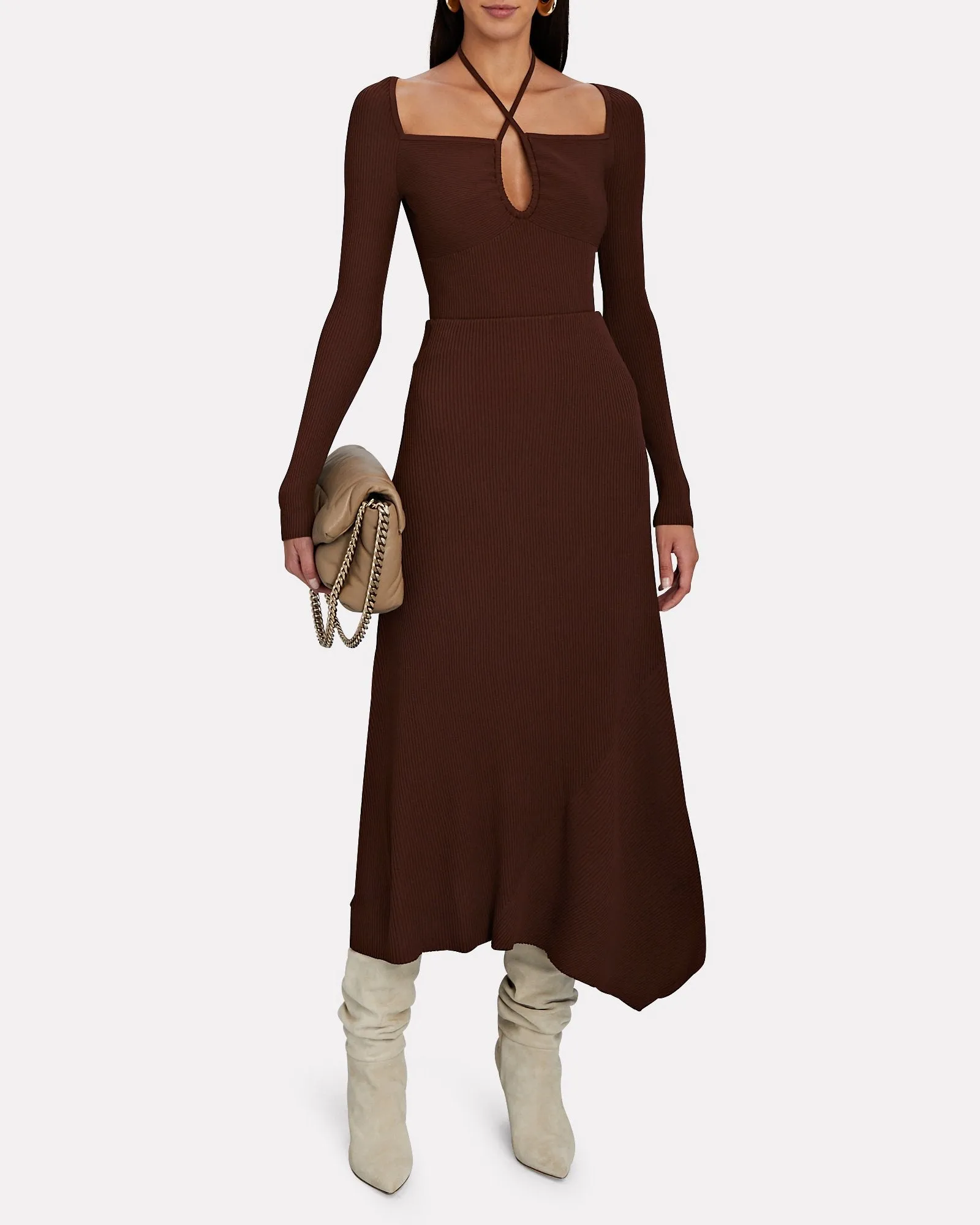 A.L.C. Annabelle Cross-Front Rib Knit Top