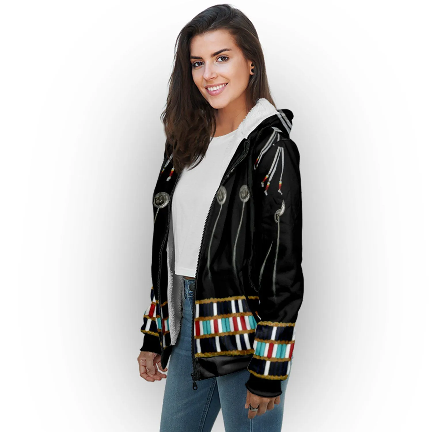 Beaded Bracelet Sherpa Hoodie