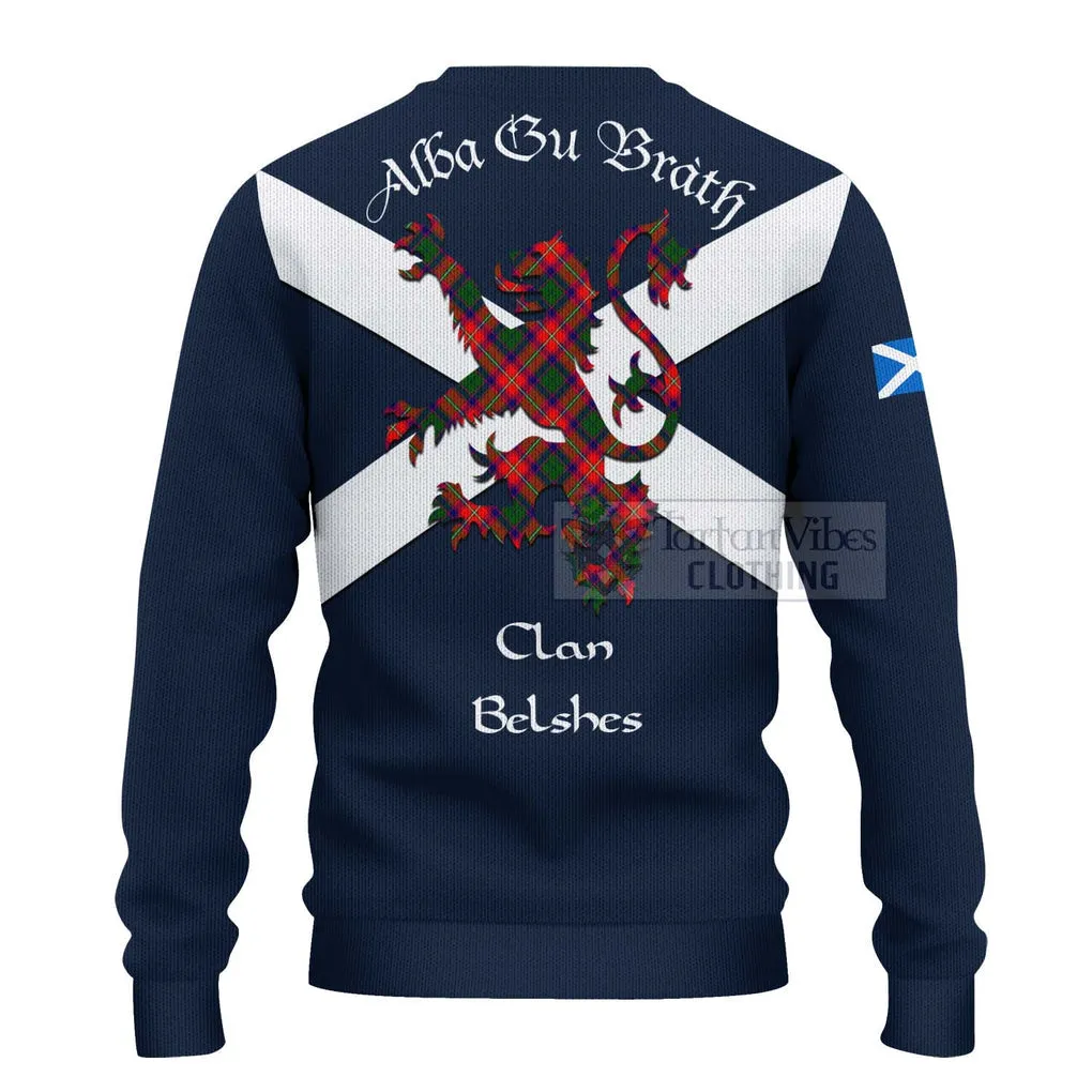 Belshes (Belsches) Tartan Lion Rampant Ugly Sweater Proudly Display Your Heritage with Alba Gu Brath and Clan Name