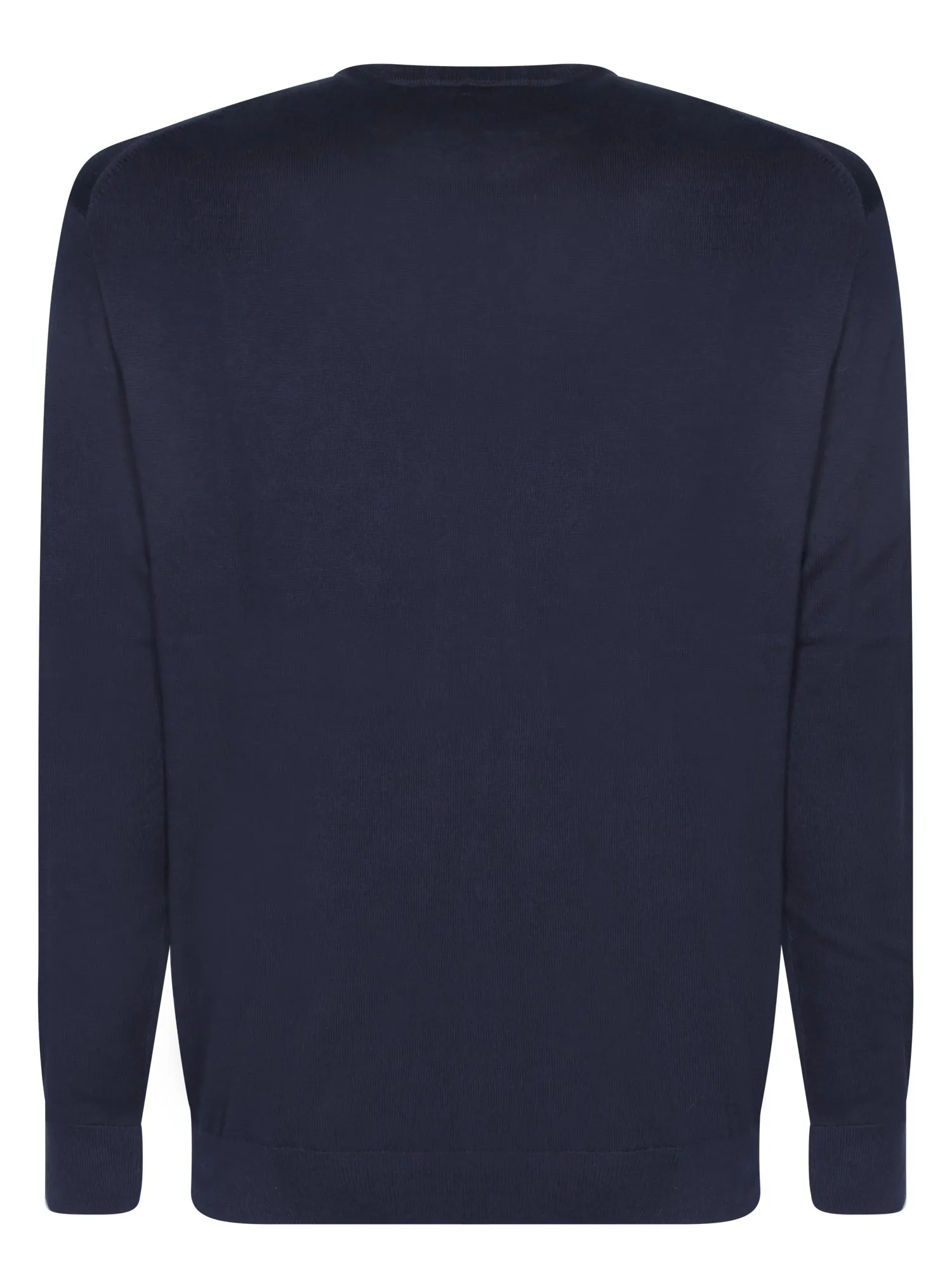 Blue Slim Fit Cotton Crewneck Sweater
