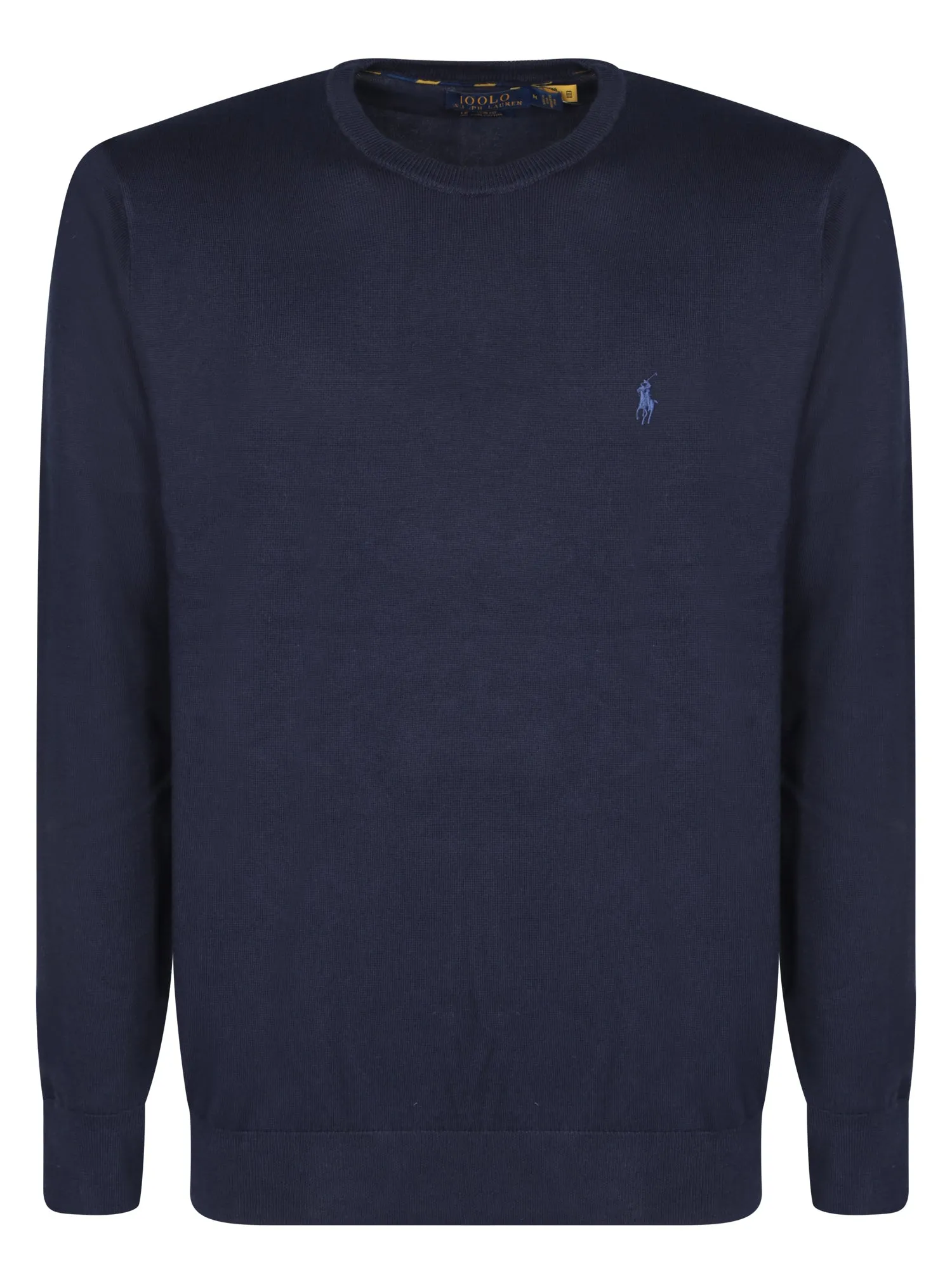 Blue Slim Fit Cotton Crewneck Sweater