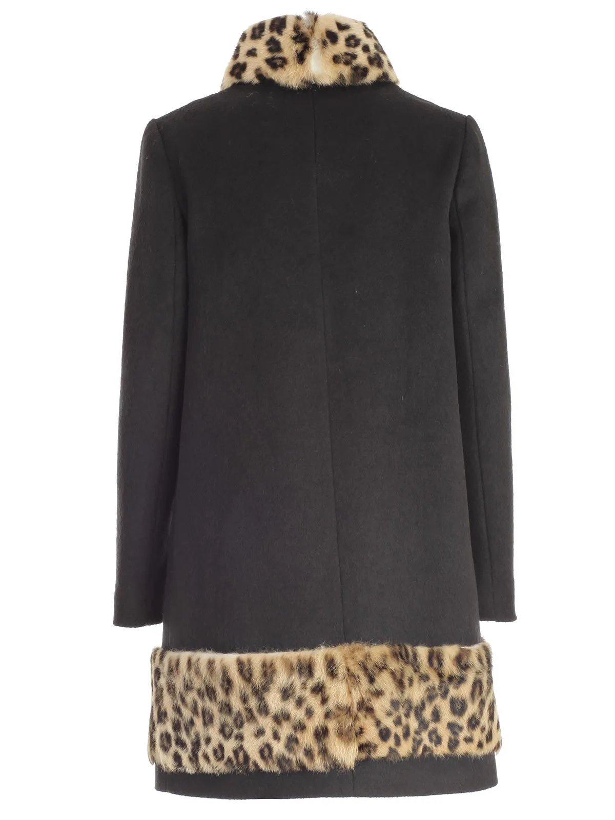 Blugirl Leopard Print Trim Coat