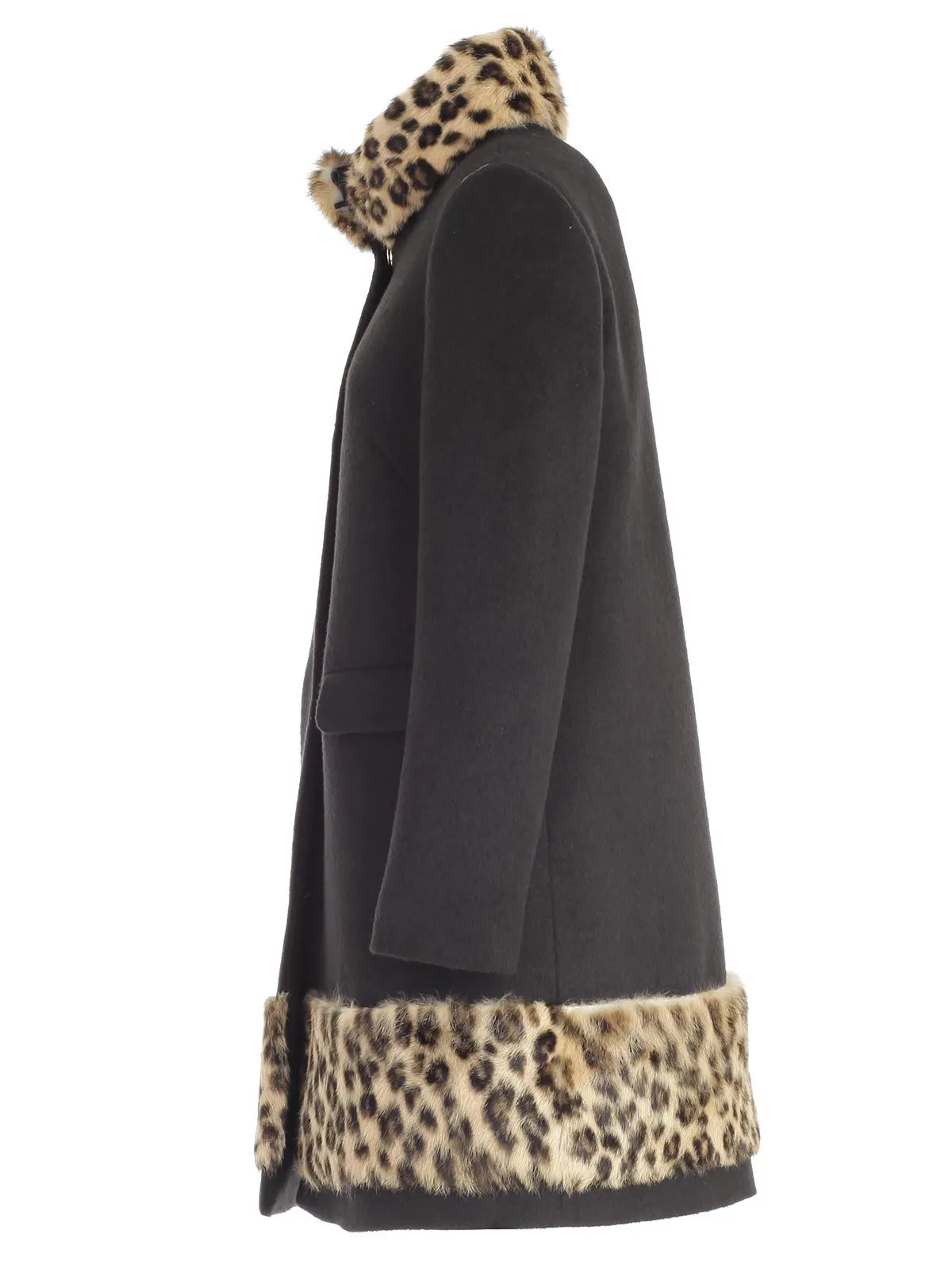 Blugirl Leopard Print Trim Coat