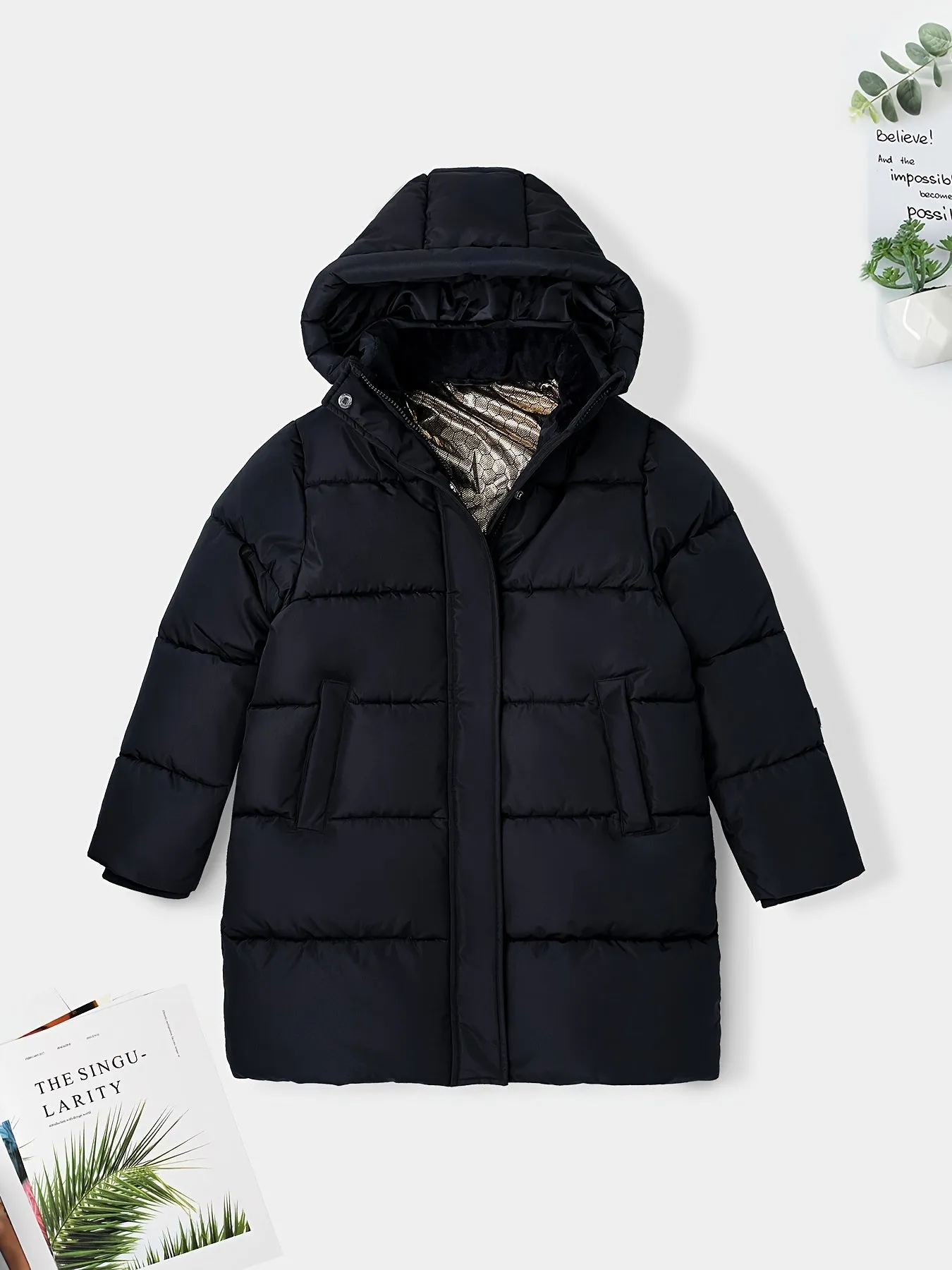Boys' WarmthMaster Down Puffer Jacket - Snow Suits - Waterproof, Thickened, Thermal Lined, Hooded, Winter Outerwear for Kids with Insulating Coat Technology