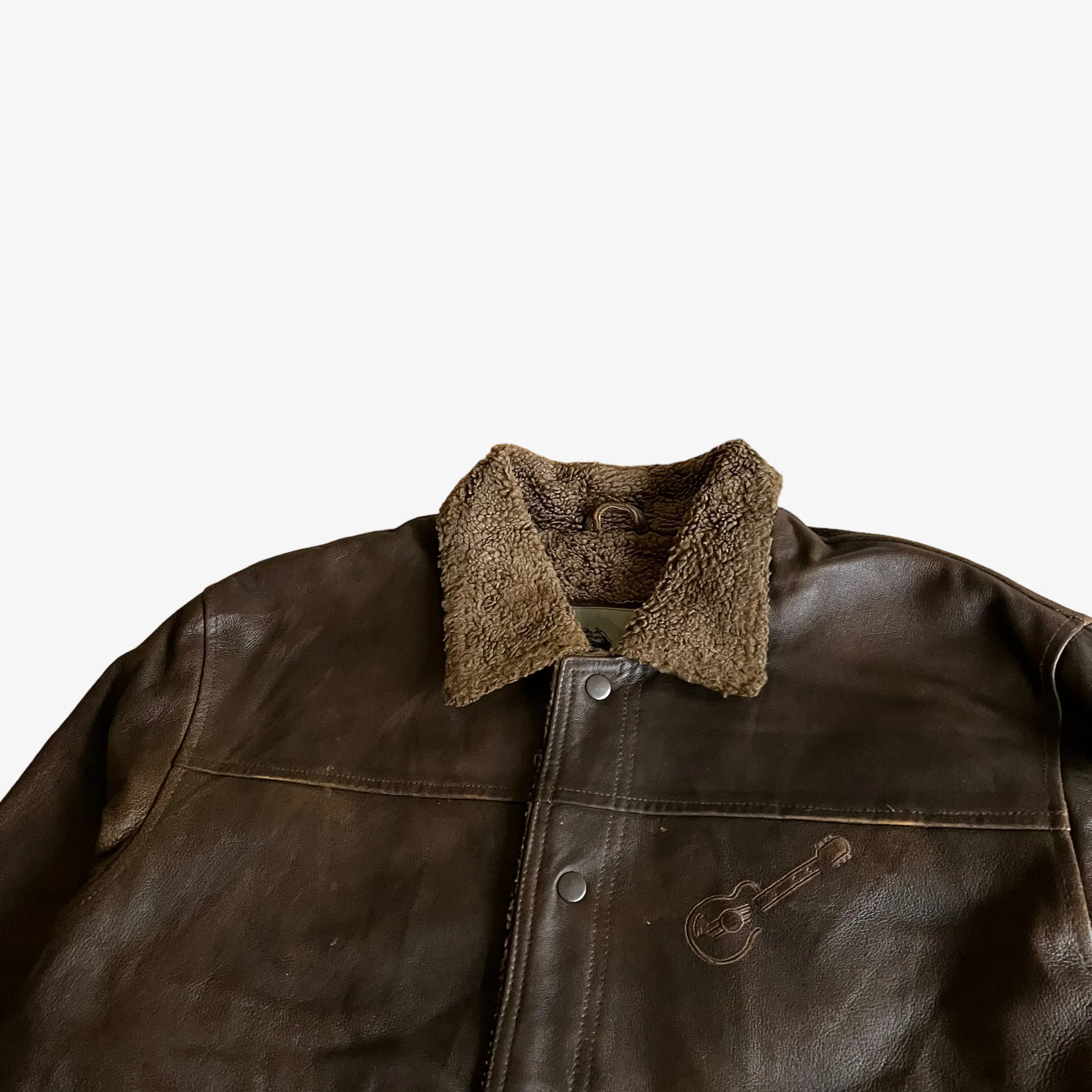 Burk's Bay Guitar Embroidered Leather Jacket