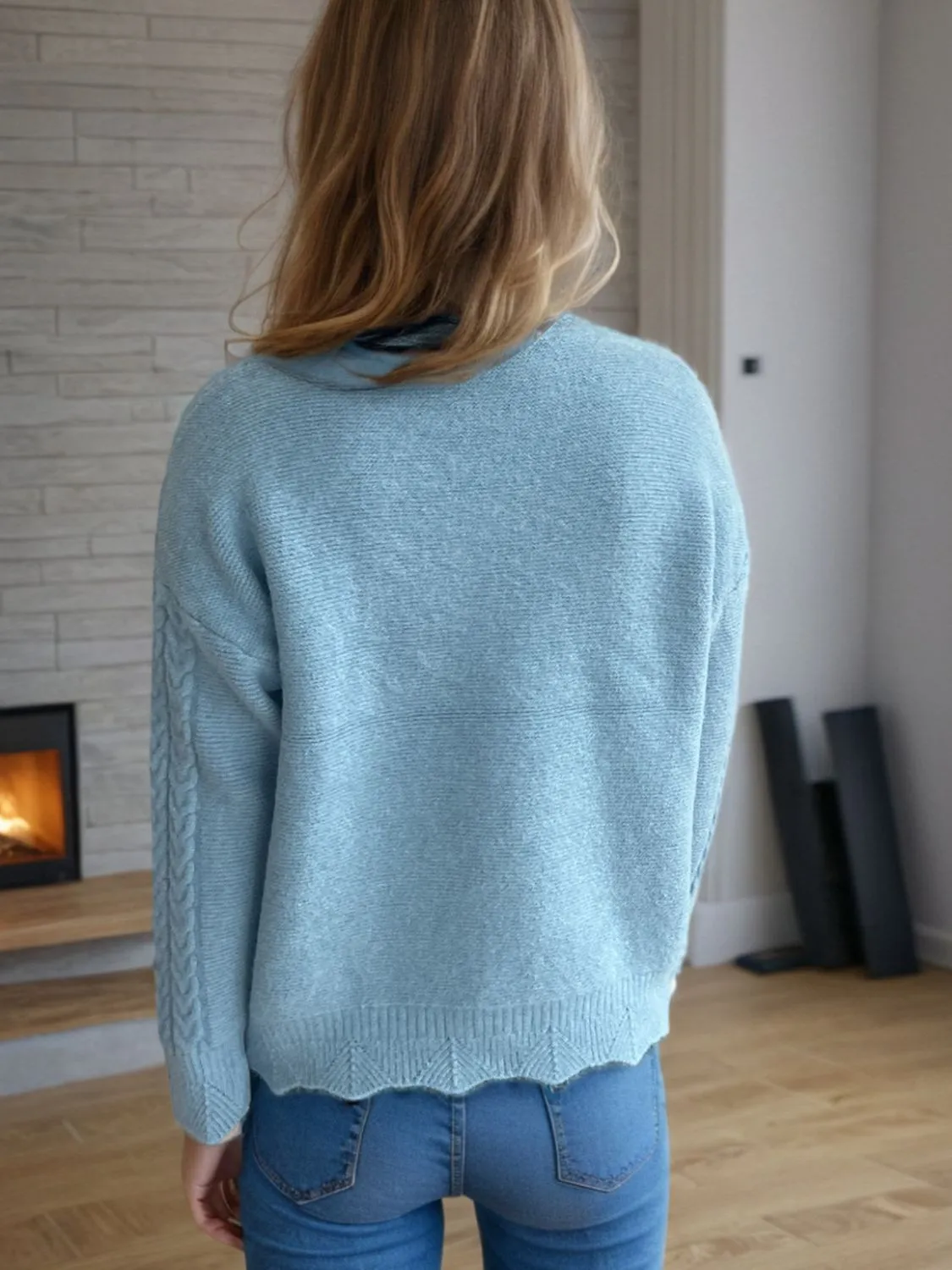 Cable-Knit Mock Neck Dropped Shoulder Sweater | Winter Fashion | Sweater Weather
