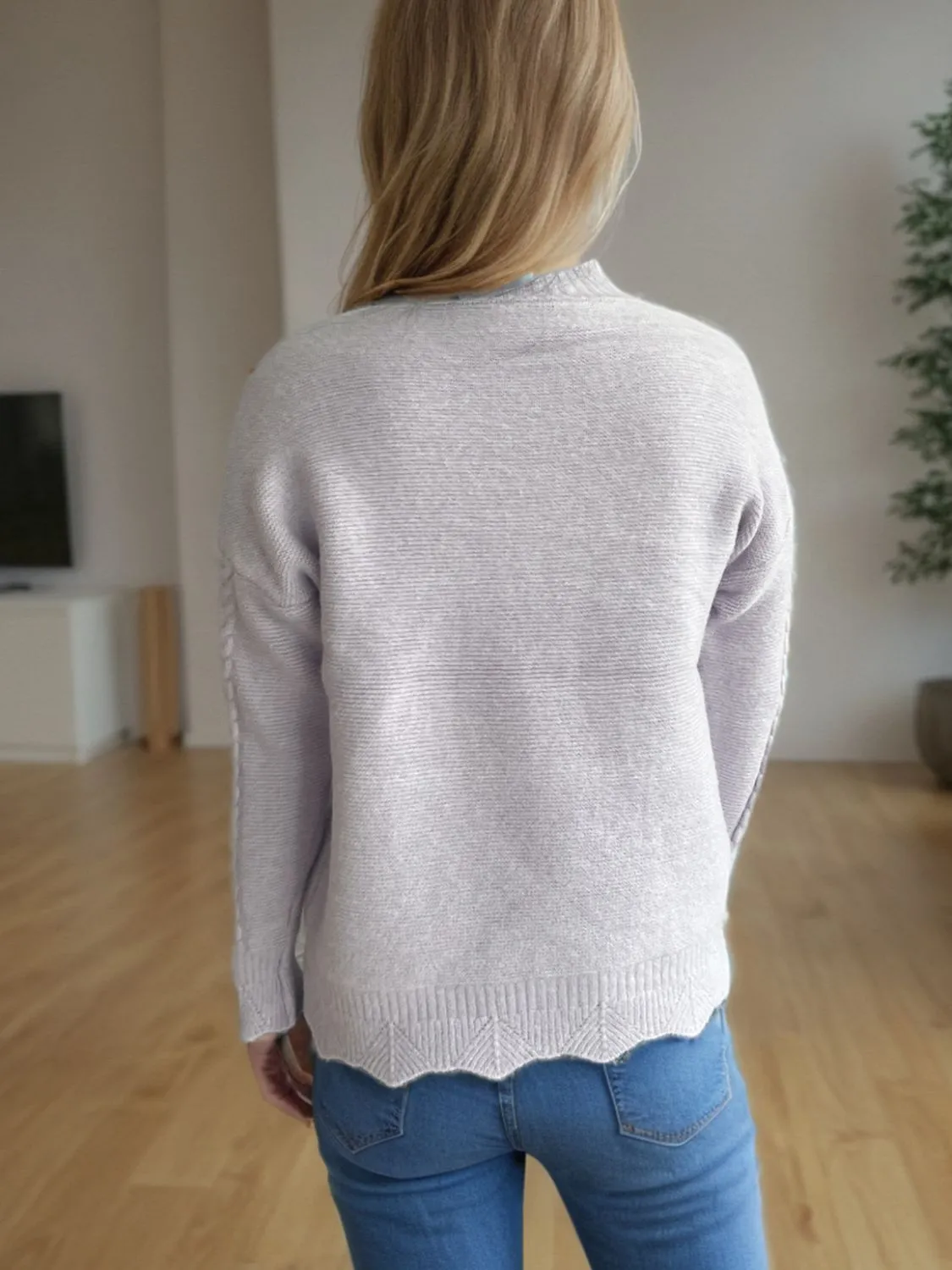 Cable-Knit Mock Neck Dropped Shoulder Sweater | Winter Fashion | Sweater Weather