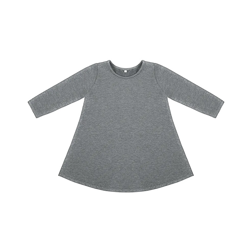 Caley Organic Cotton Long Sleeve Jersey Dress (Dark Grey)