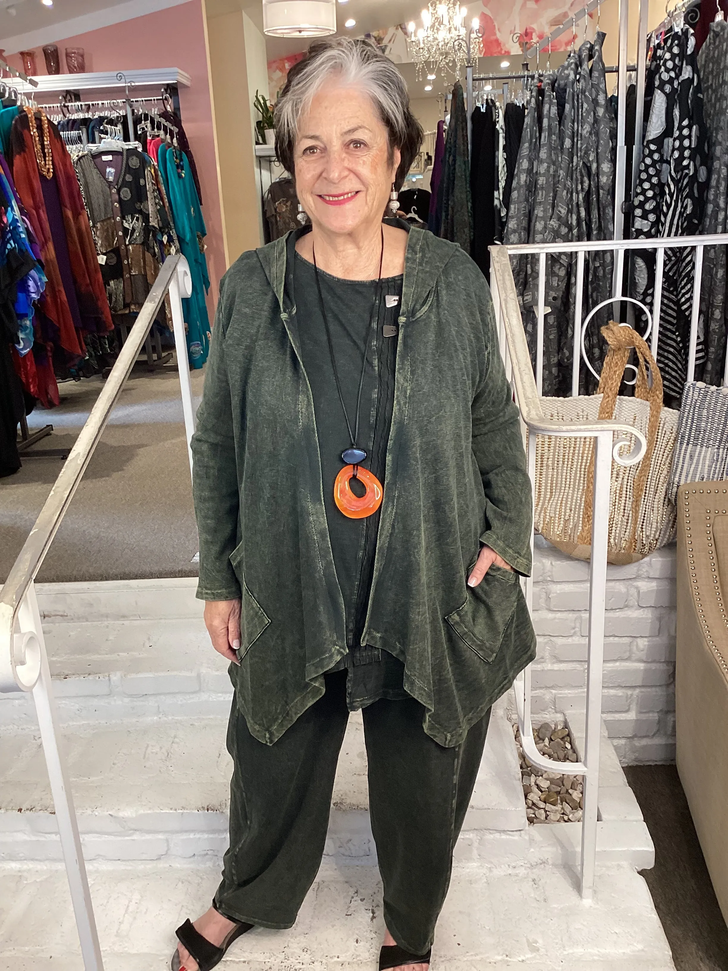 CASCADING HOODED CARDI-FORREST