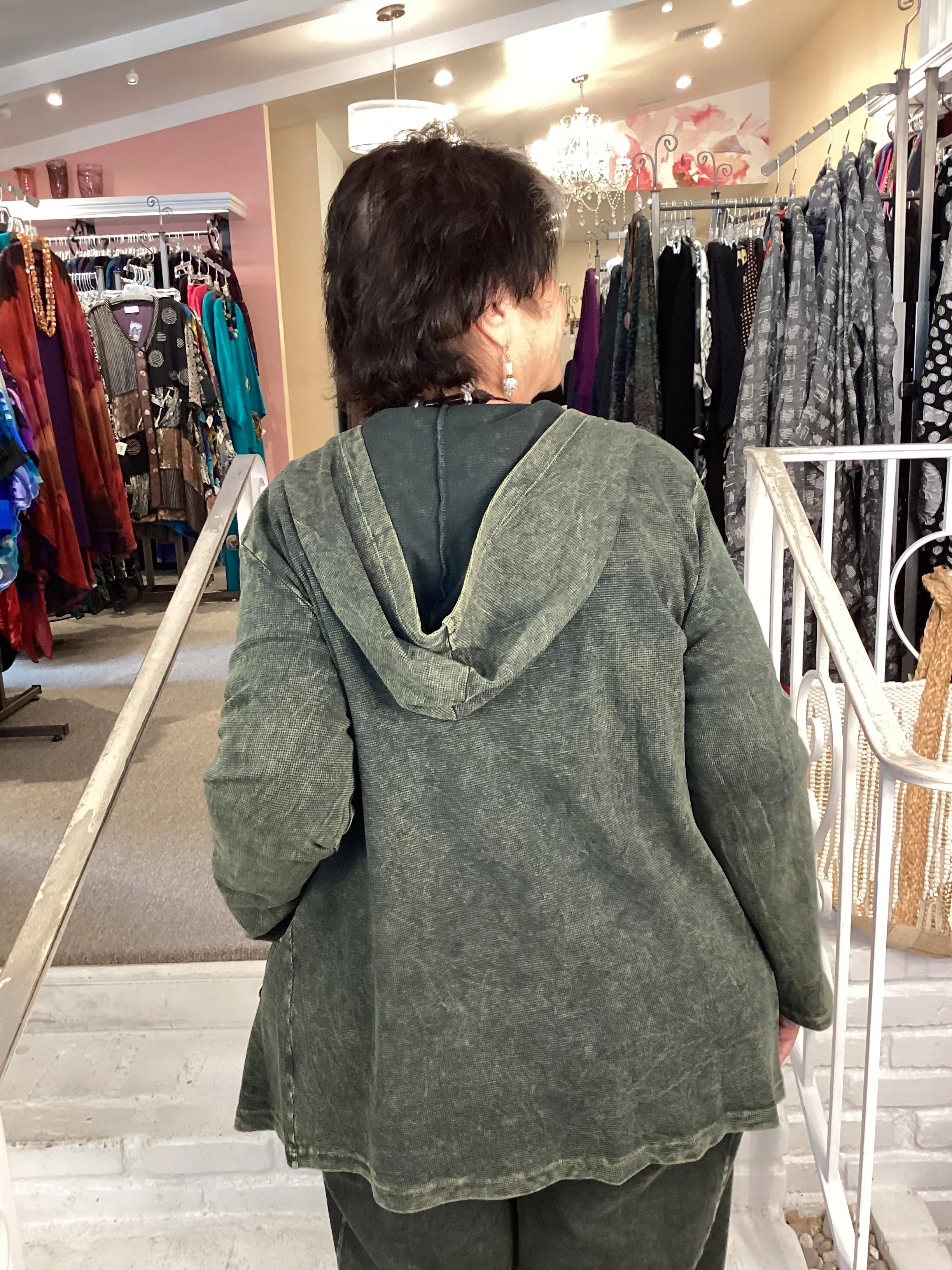CASCADING HOODED CARDI-FORREST
