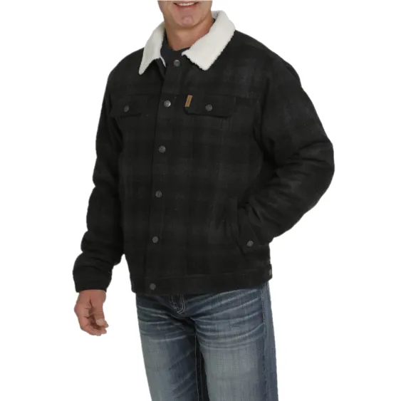 Cinch® Men's Black Plaid Conceal Carry Wool Trucker Jacket MWJ1074004