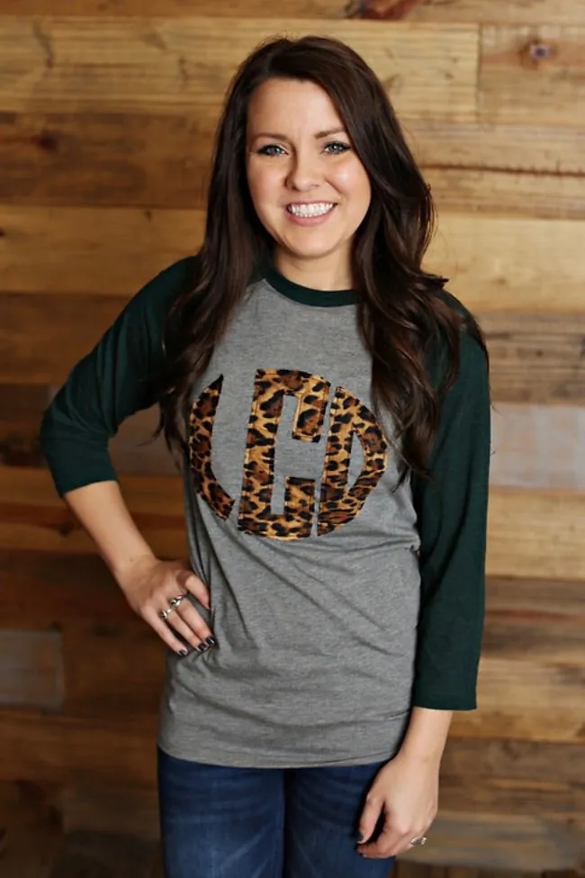 Circle Block Fabric Monogrammed Baseball tee