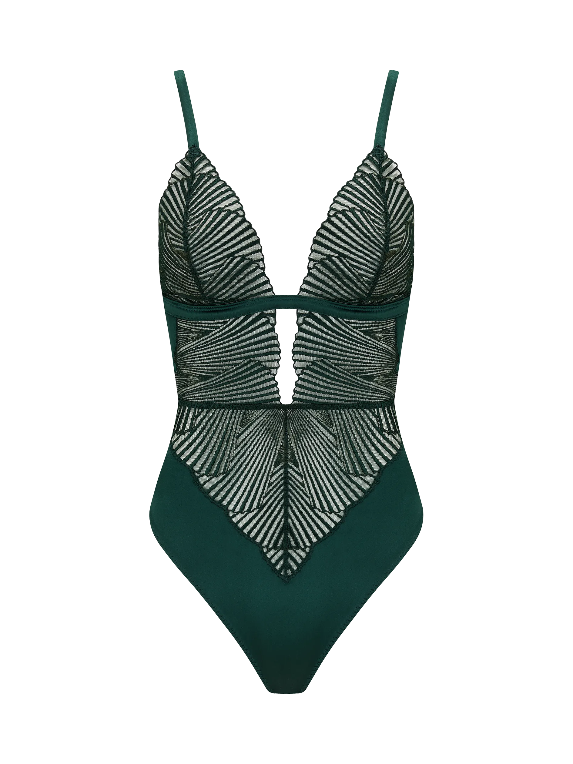 Coco de Mer Athena Bodysuit in Deep Green