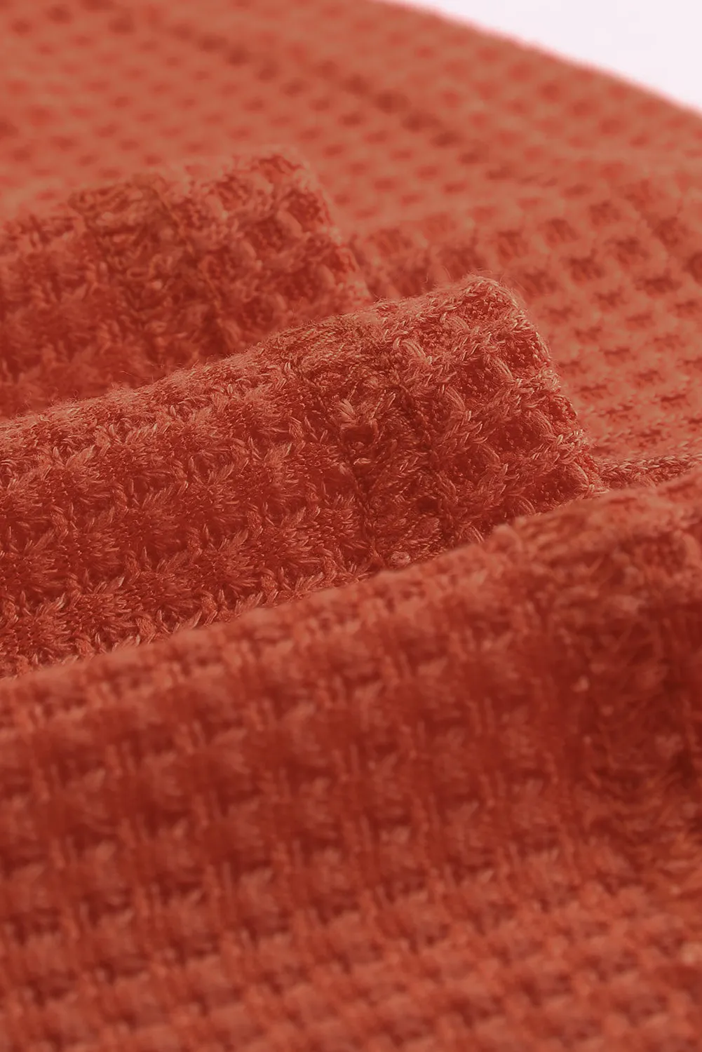 Contrast Eyelet Thermal Knit Top