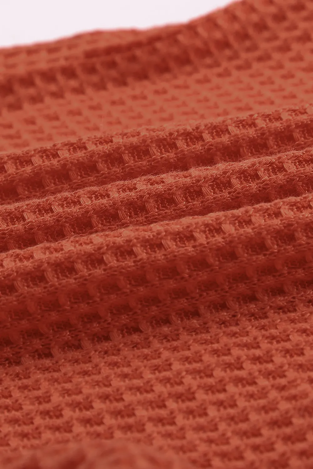 Contrast Eyelet Thermal Knit Top