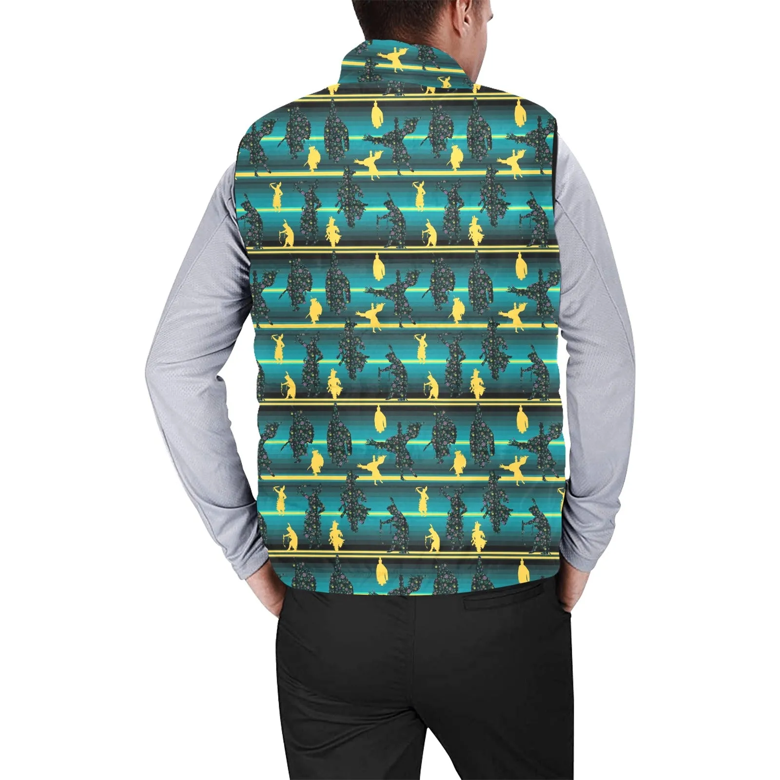 Dancers Inspire Green Men's Padded Vest Jacket