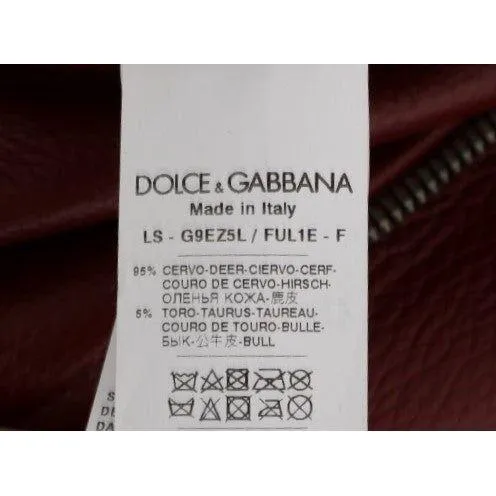 Dolce & Gabbana Radiant Red Leather Biker Motorcycle Jacket