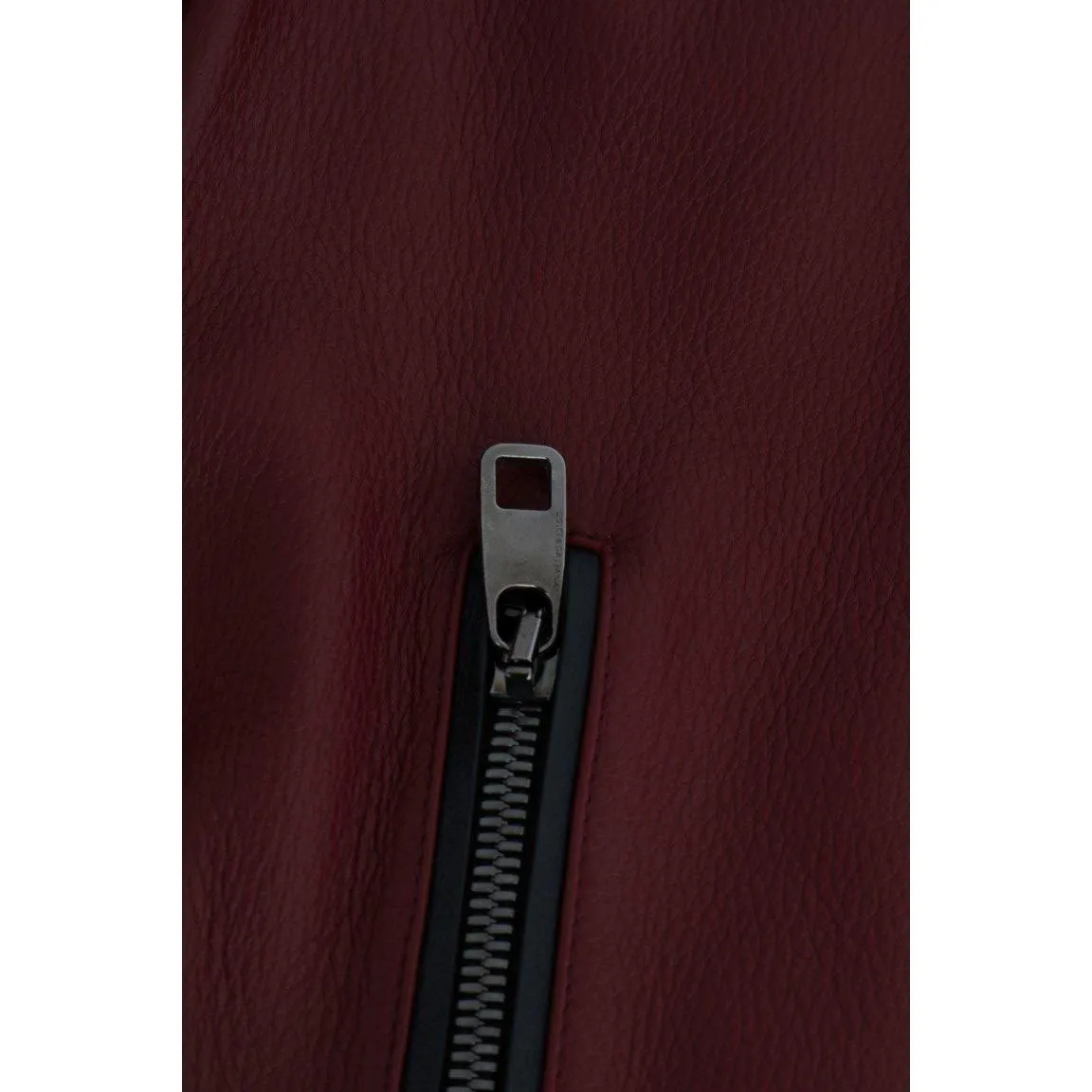Dolce & Gabbana Radiant Red Leather Biker Motorcycle Jacket