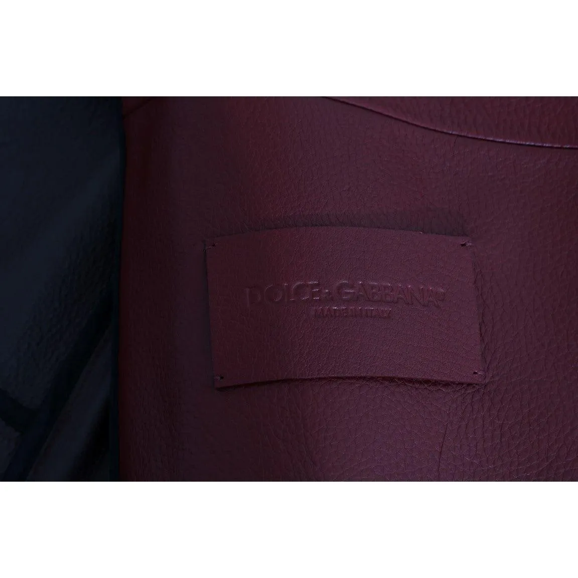 Dolce & Gabbana Radiant Red Leather Biker Motorcycle Jacket