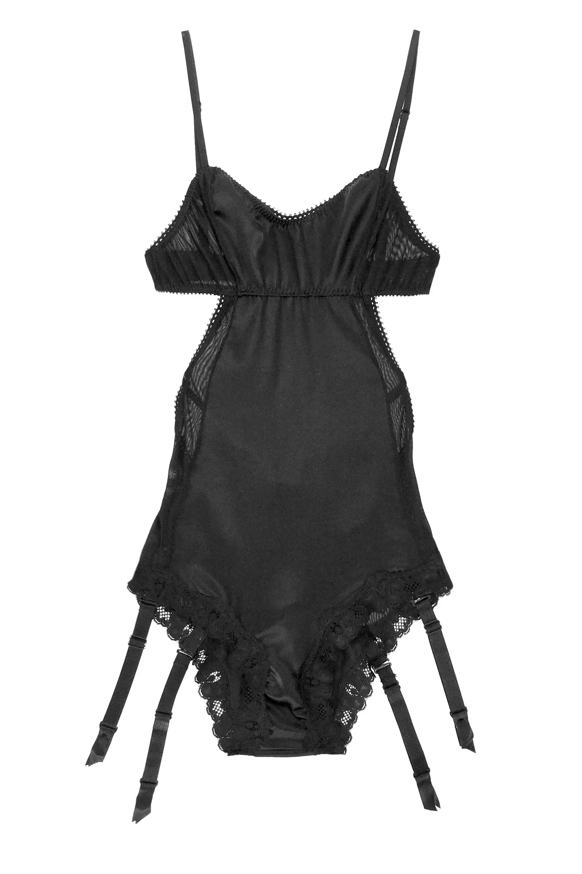 Eternal Daze Bodysuit in Black Silk Charmeuse