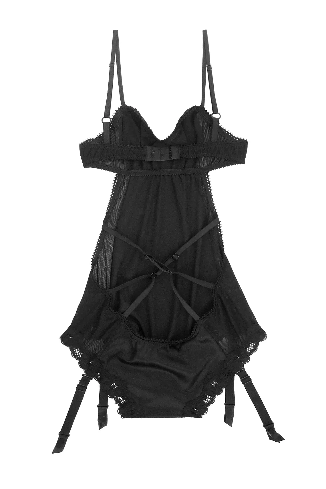 Eternal Daze Bodysuit in Black Silk Charmeuse