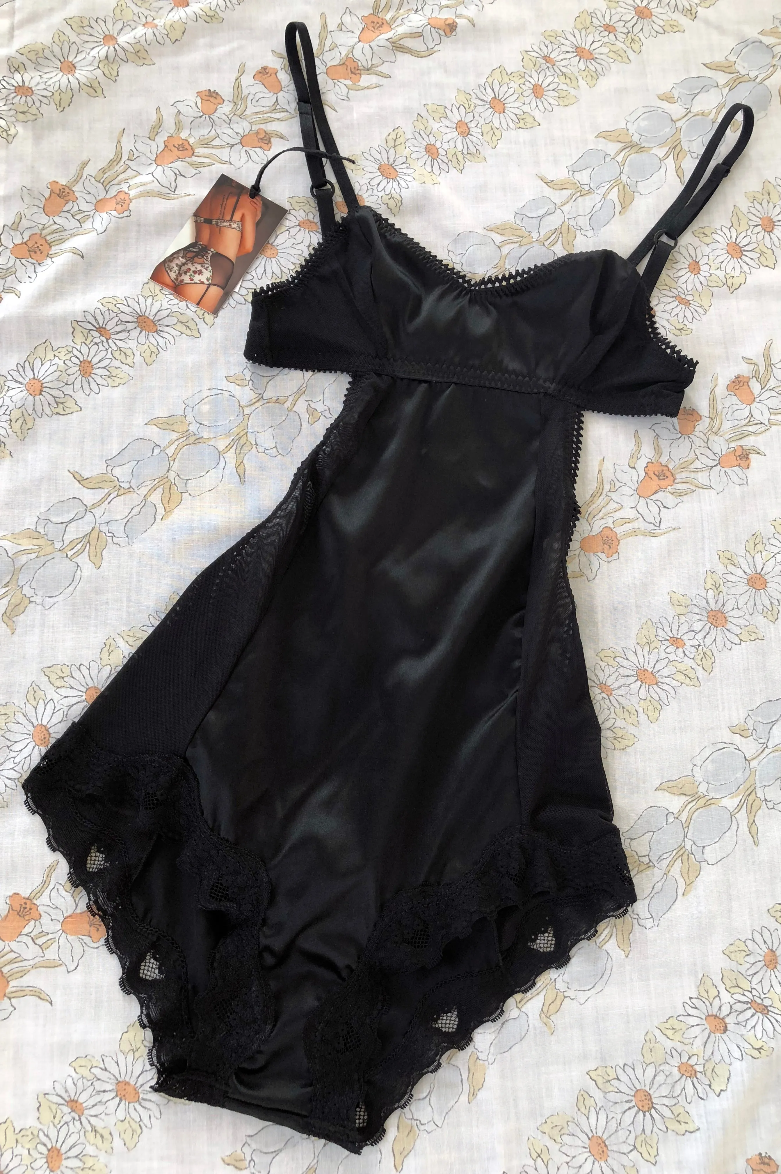 Eternal Daze Bodysuit in Black Silk Charmeuse