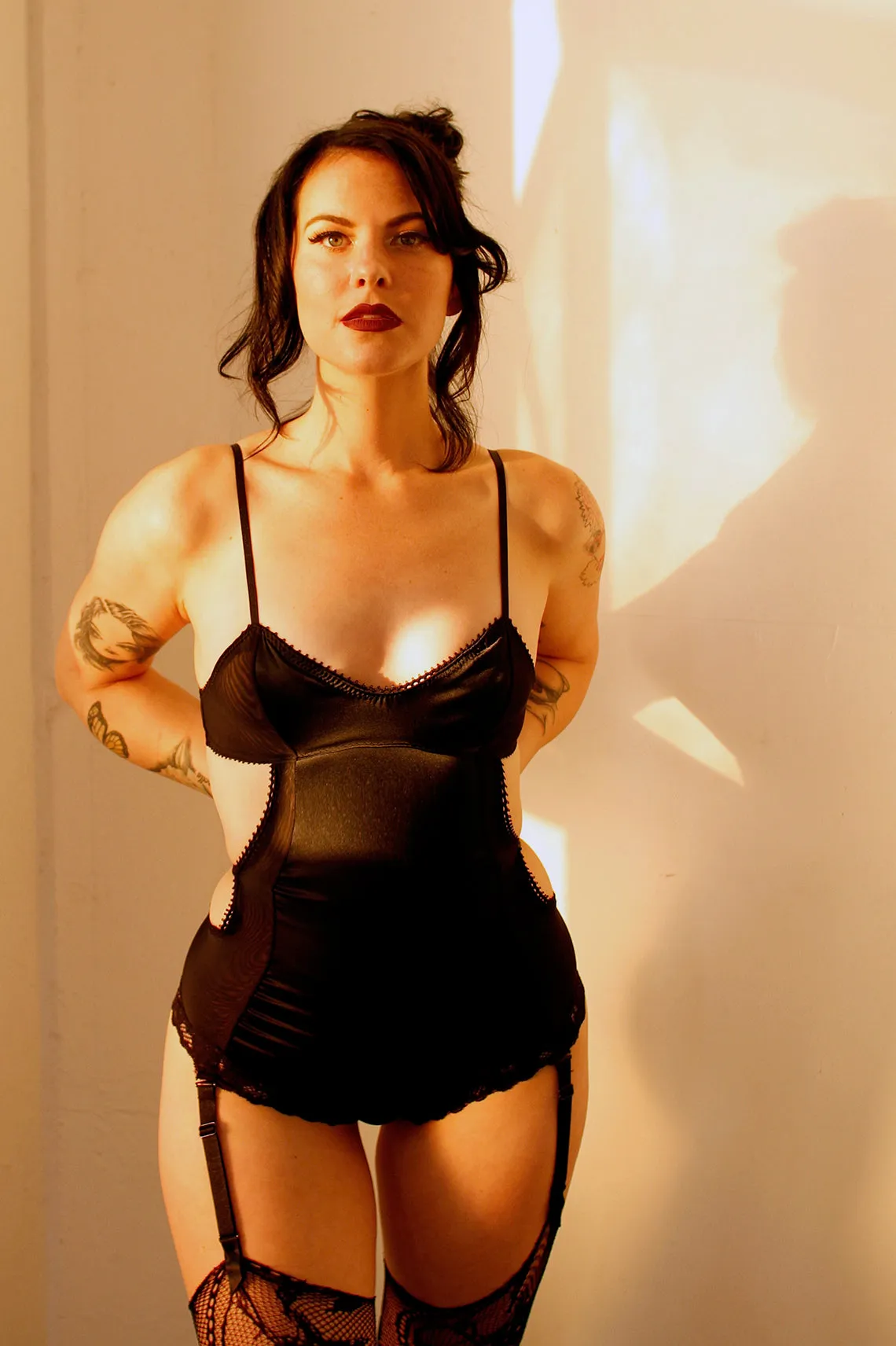 Eternal Daze Bodysuit in Black Silk Charmeuse