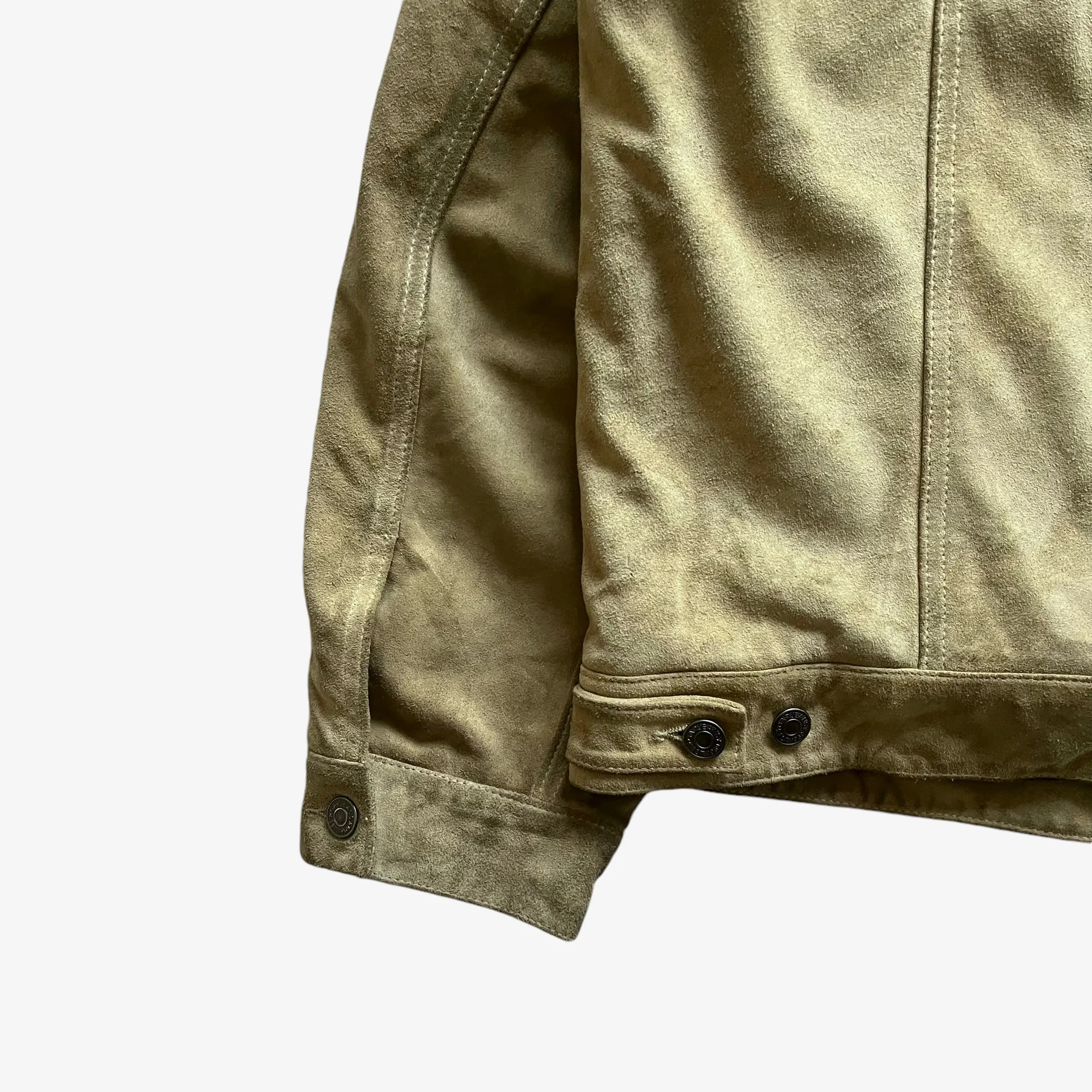 GAP Leather Trucker Jacket With Sherpa Lining
