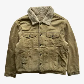 GAP Leather Trucker Jacket With Sherpa Lining