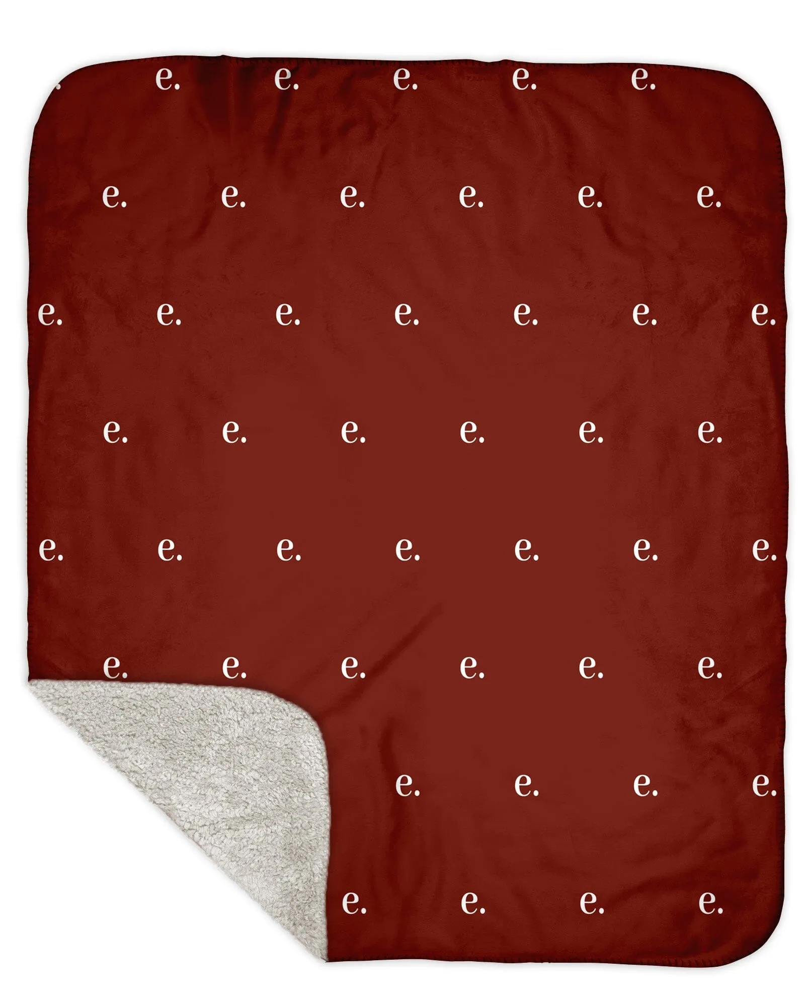 H3XHB Sherpa Back Simple Initial Monogram Blanket