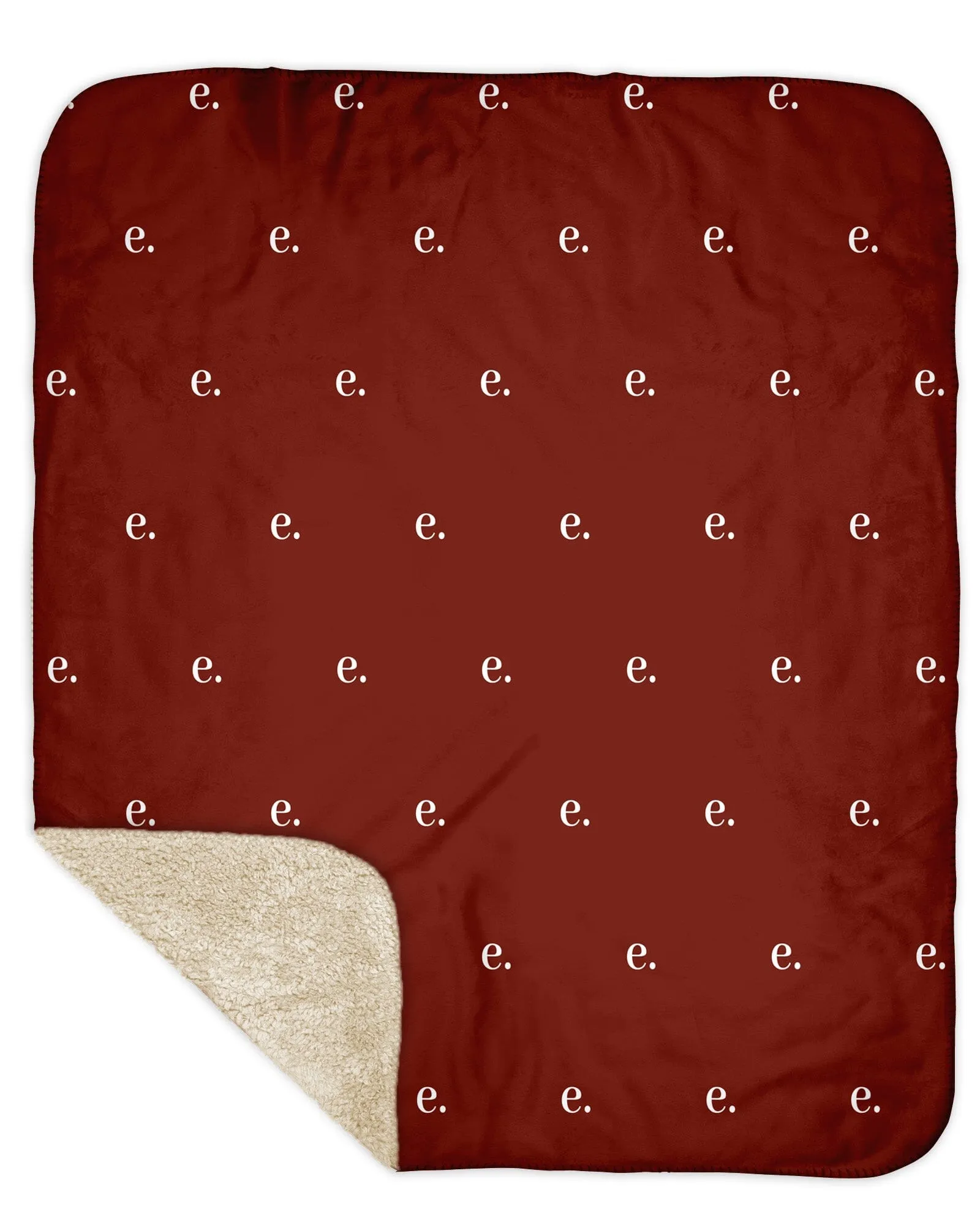 H3XHB Sherpa Back Simple Initial Monogram Blanket