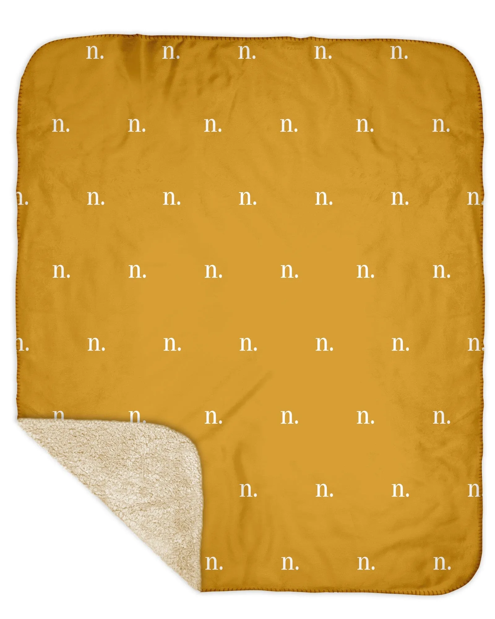 H3XHB Sherpa Back Simple Initial Monogram Blanket
