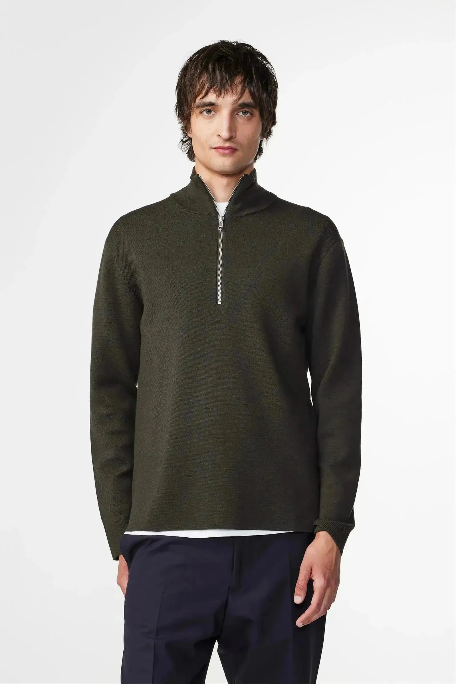 Harald Wool Blend Sweater - Dark Army