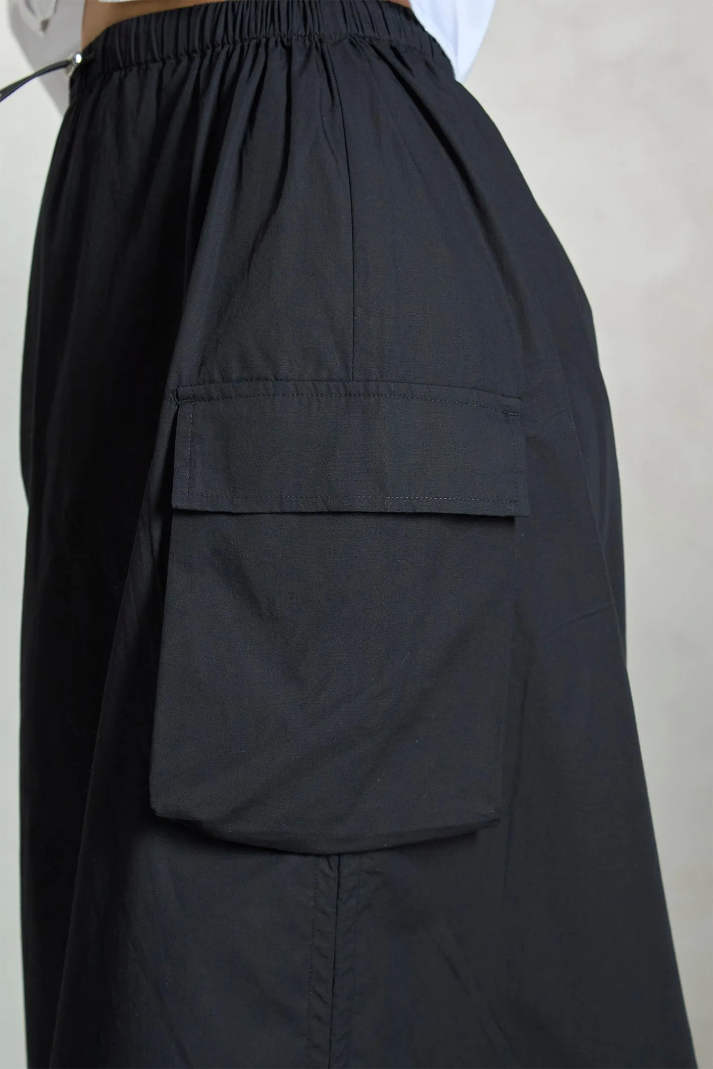 Inara|Cotton Drawcord Cargo Skirt