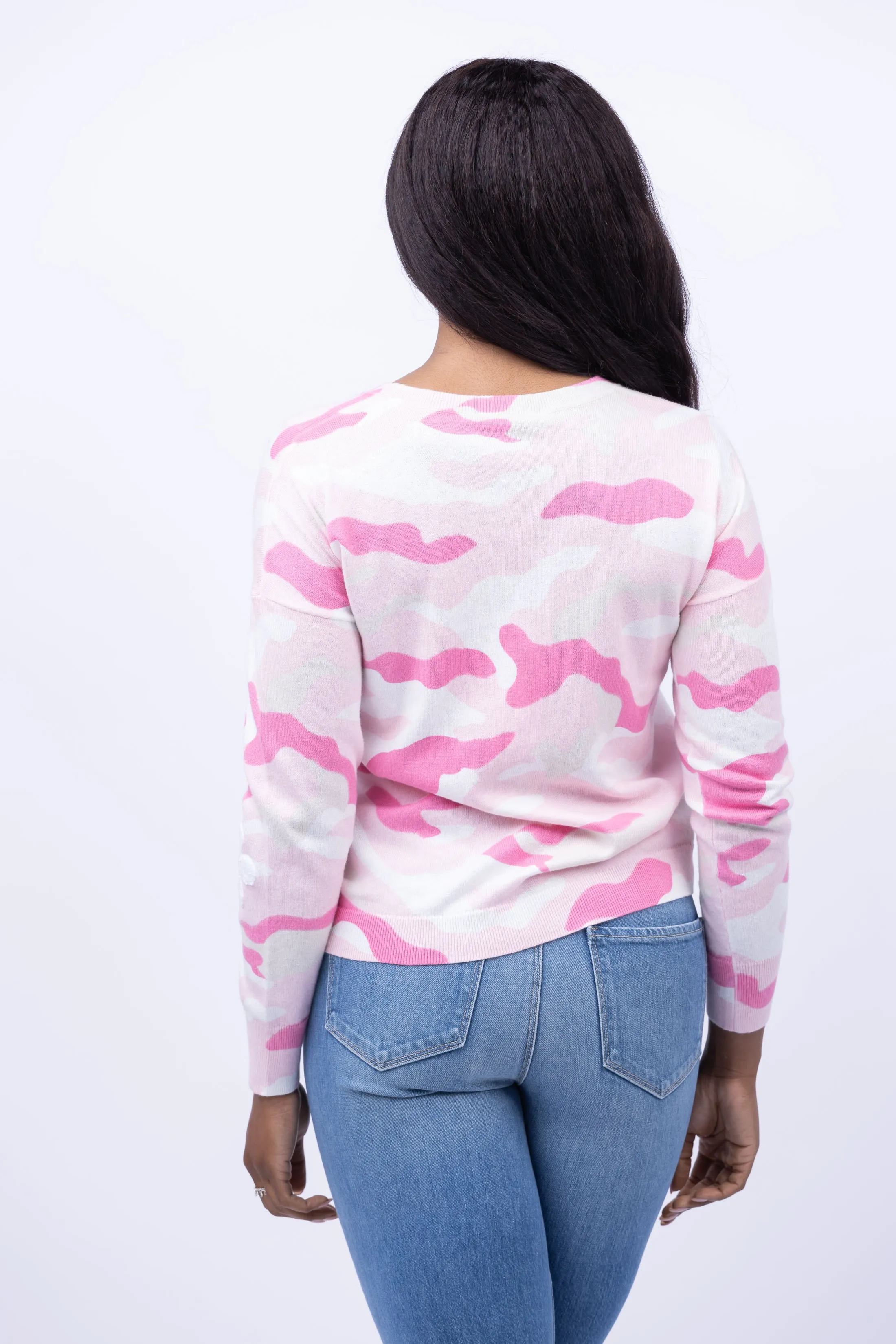 J Society Camo Crew Sweater in Pink