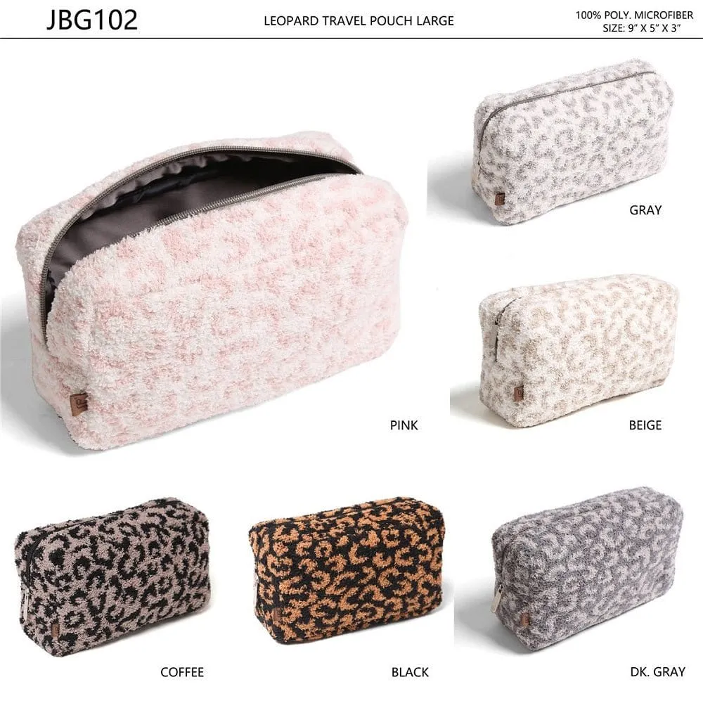 JBG102 Leopard Super Lux Microfiber Makeup Pouch