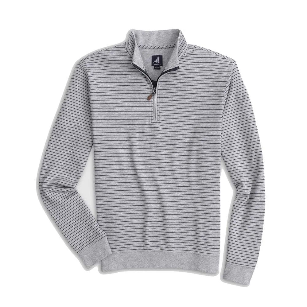 Johnnie-O Skiles Stripped Pullover Sweater - Light Gray