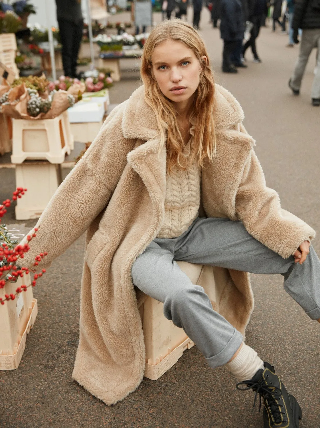 Juma Faux Fur Coat (Natural)