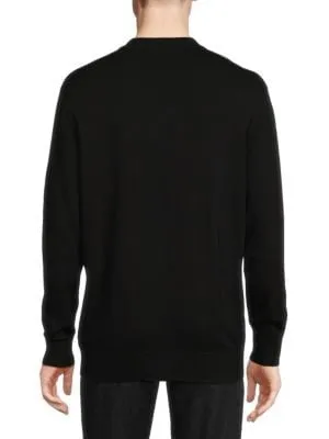 Karl Lagerfeld Paris Men's Slim Fit Striped Polo Sweater Black White XL