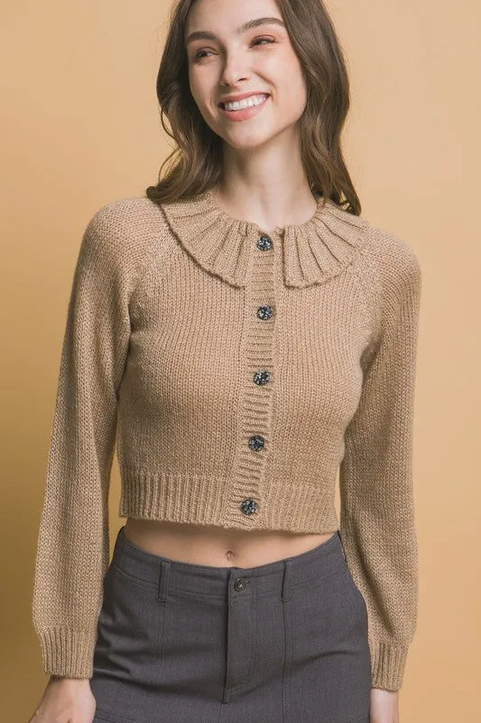 Khaki Collard Sweater