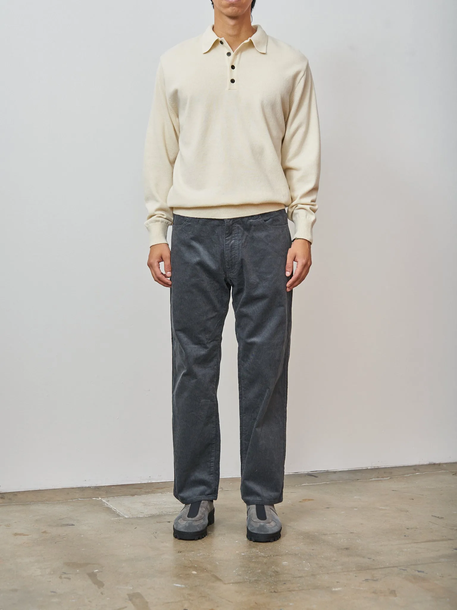 Knit Polo Sweater - Natural