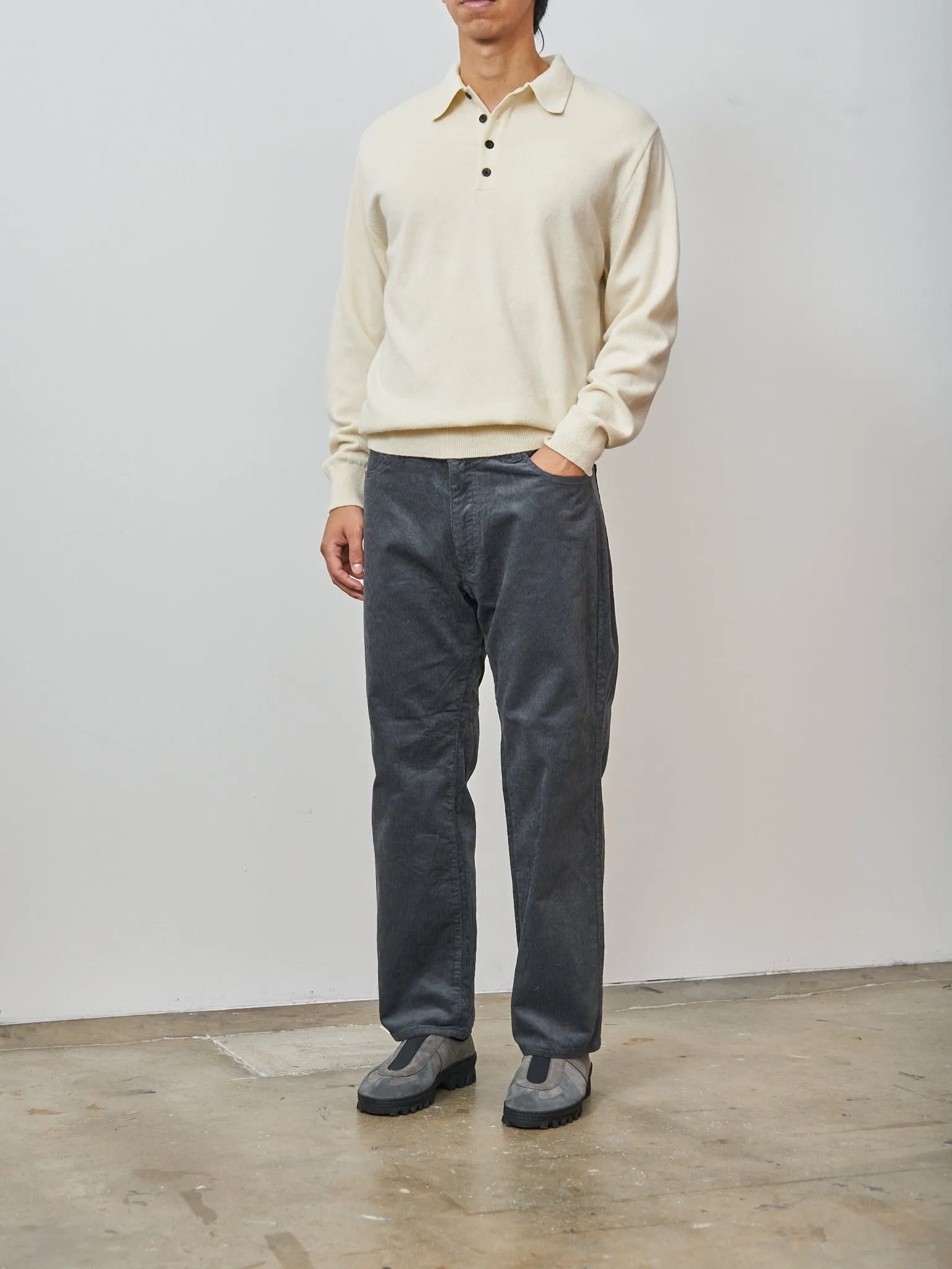 Knit Polo Sweater - Natural