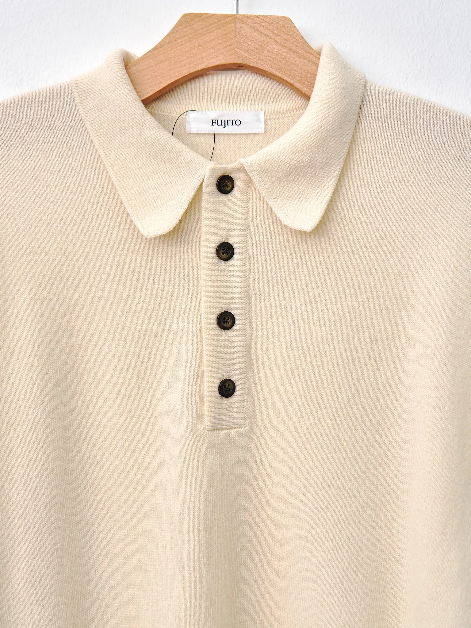 Knit Polo Sweater - Natural