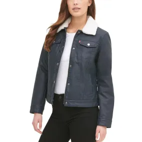 Levi's Sherpa Lined Faux Leather Trucker Jacket