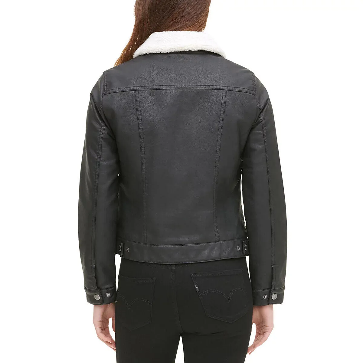 Levi's Sherpa Lined Faux Leather Trucker Jacket