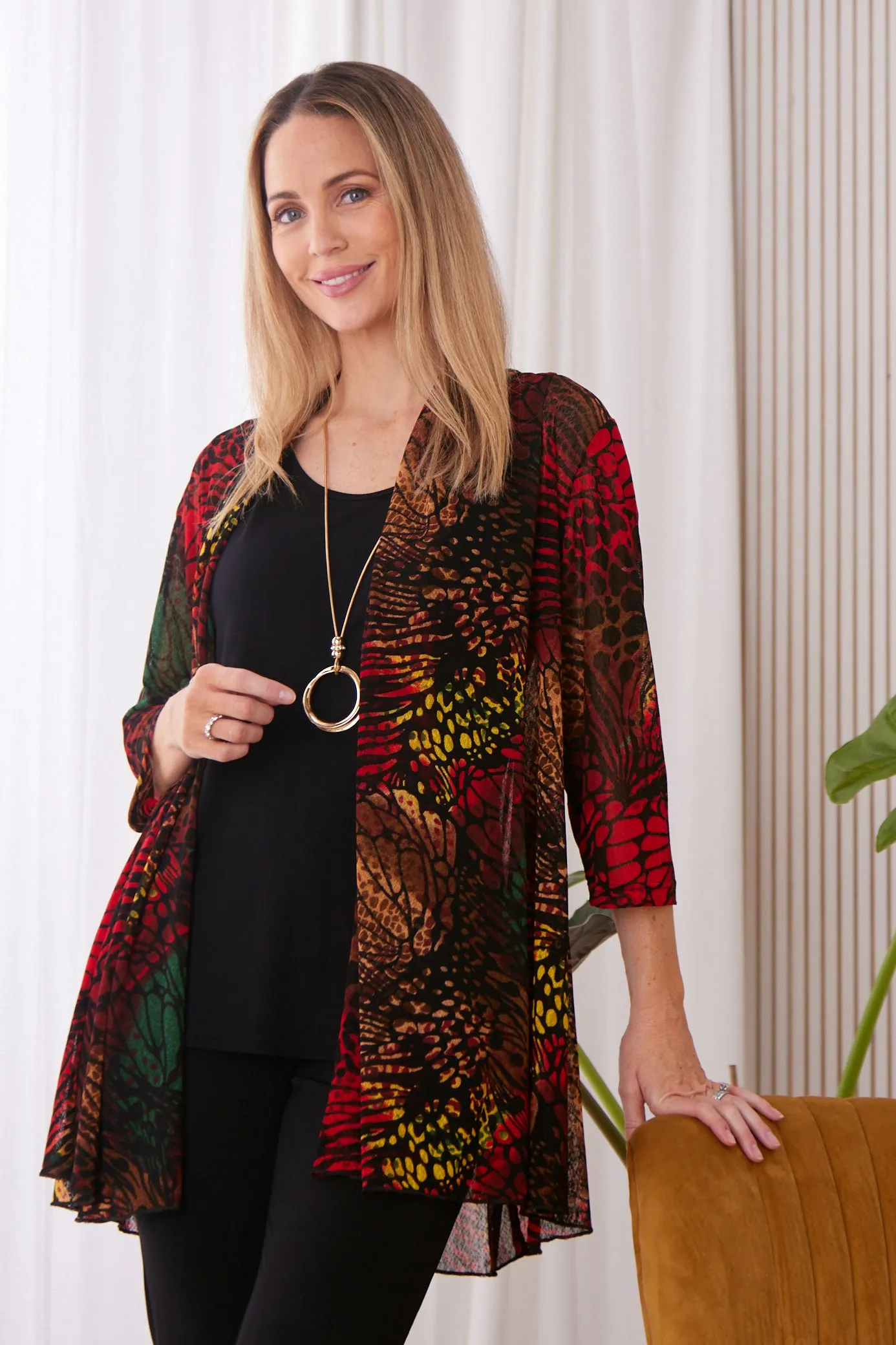 Lexie Easy Fit Jacket - Black/Multi Animal