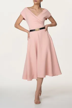 Monica Powder Crepe Midi Dress