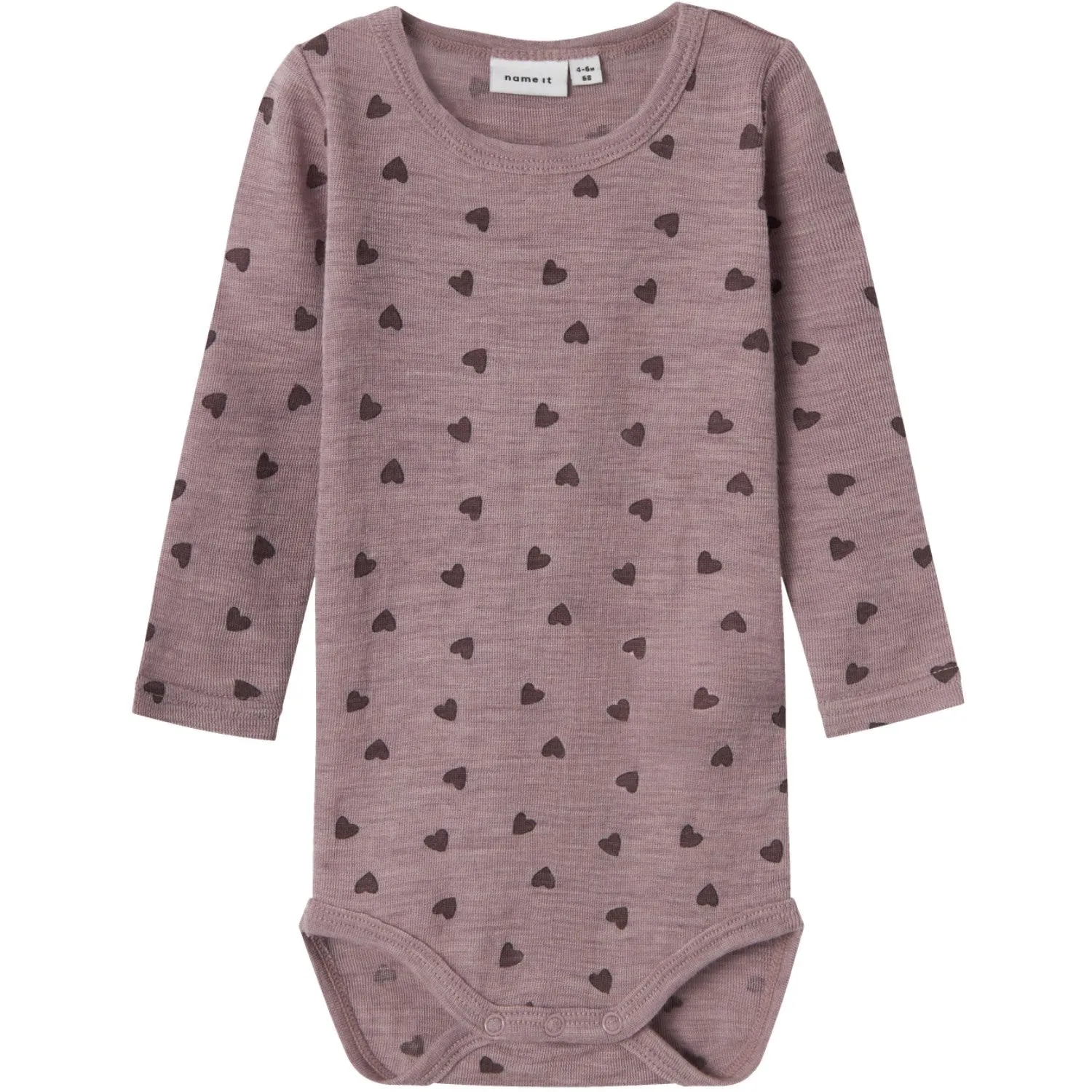 Name It Purple Dove Wang Wool Rib Bodysuit Ls AOP