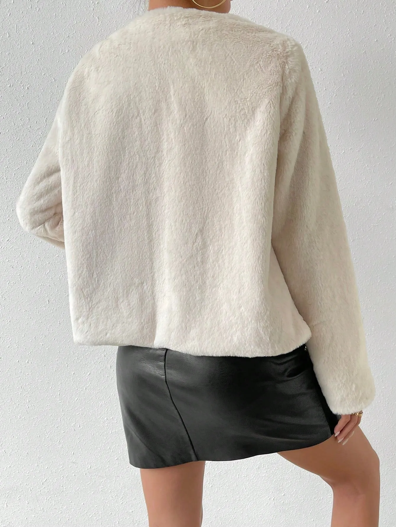 Parien Open Front Fuzzy Coat